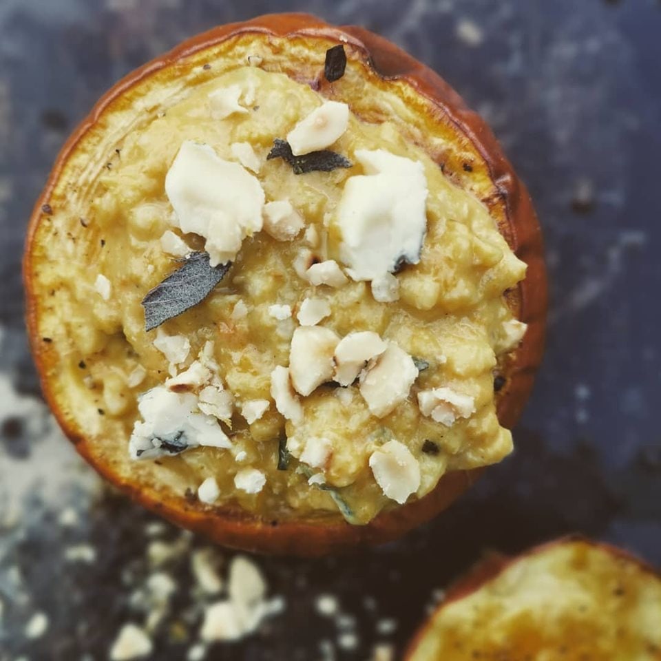 pumpkin sage and blue cheese risotto by Angela Langford